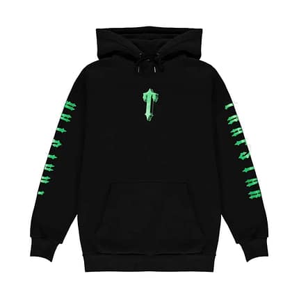 Felpa con cappuccio Trapstar nera e verde