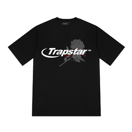 Maglietta nera Trapstar Hyperdrive in rosa