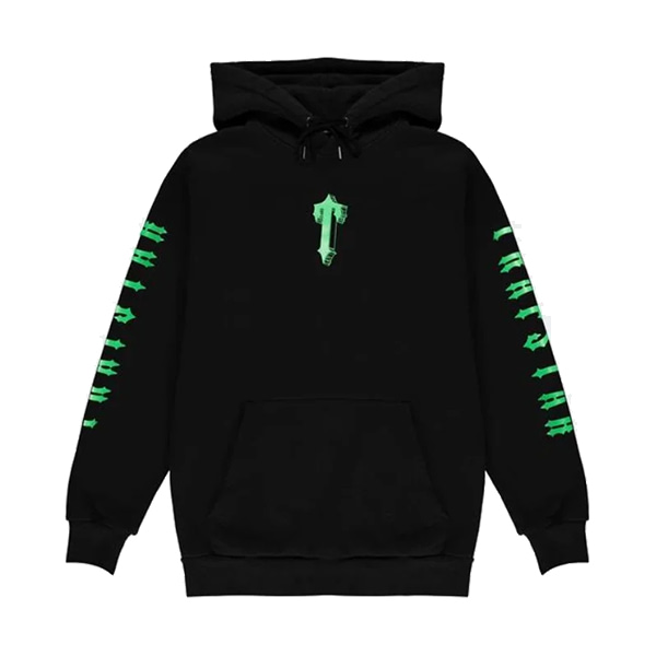Felpa con cappuccio Trapstar nera e verde Felpa con cappuccio Trapstar nera e verde